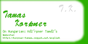 tamas korpner business card